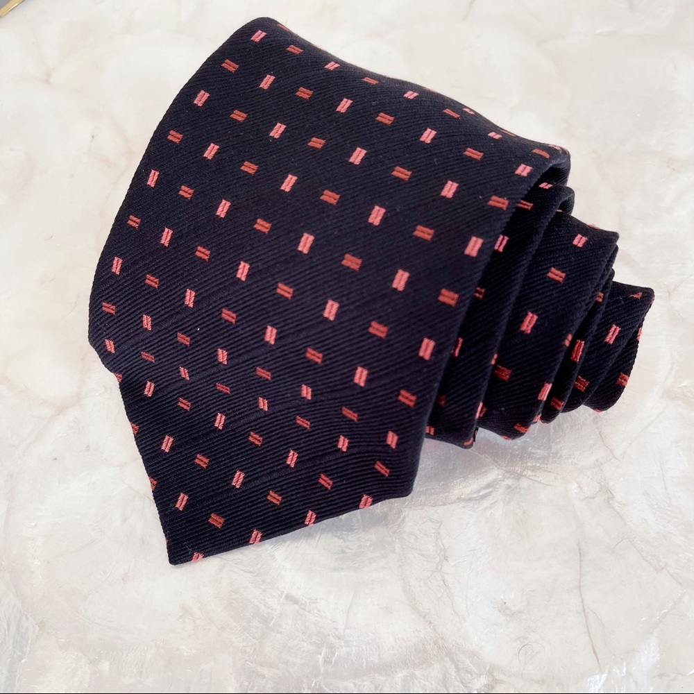 Richel Black Pink Silk Blend Classic Men’s Tie NEW
